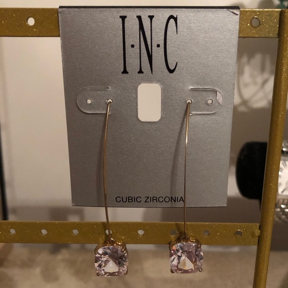 INC - Cubic Zirconia Dangle Earring / Statement Earring / diamond Earrings - Picture 2 of 4